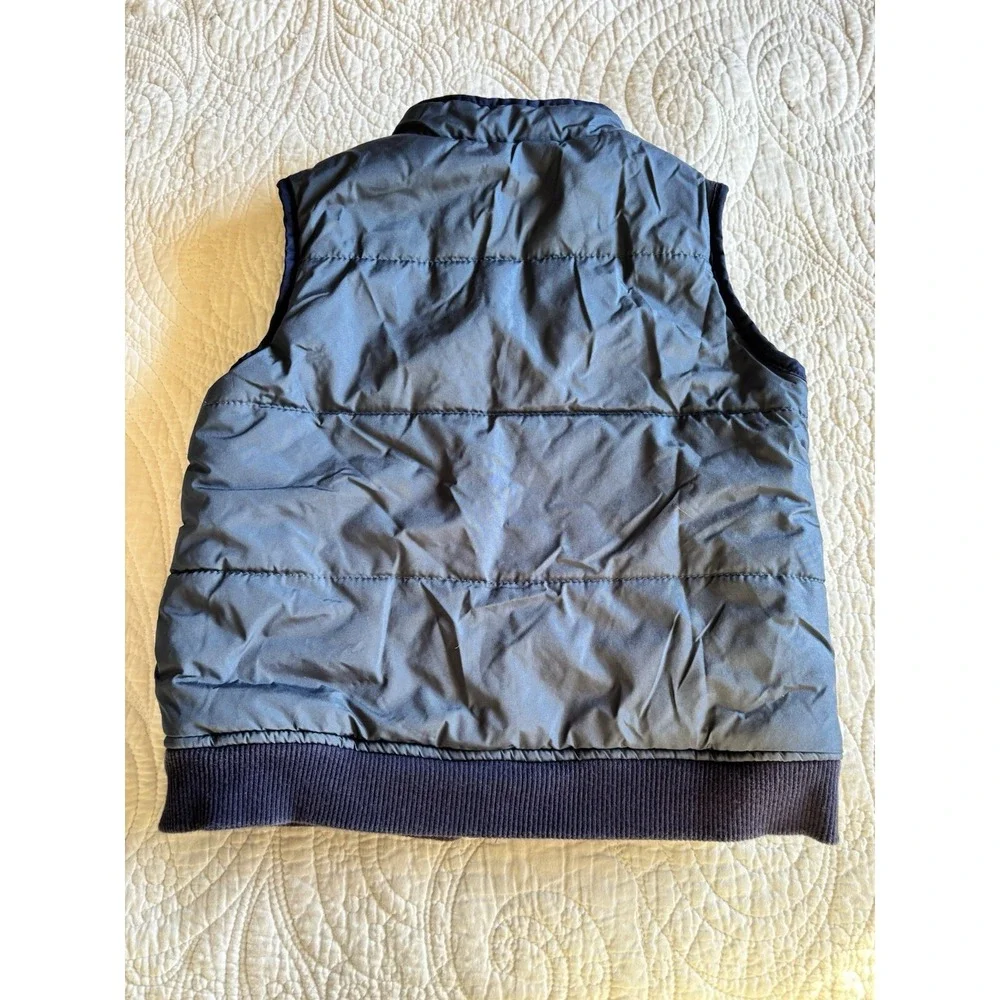 Gymboree Boys Navy Blue‎ Puffy Vest Fleece Lined Jacket Toddler Size 2T-3T